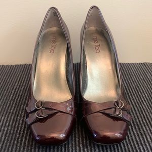 Me Too Patent Leather Burgundy Heels Size 7.5